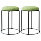 Linen Blend Ottoman Metal Frame Round Upholstered Contemporary Solid Pouf Green 2 Piece Set Clearhalo 'furn' 'furn_ottomans_poufs' 'Furniture' 'Living Room Furniture' 'Ottomans & Poufs' 'ottomans_poufs' 6162229