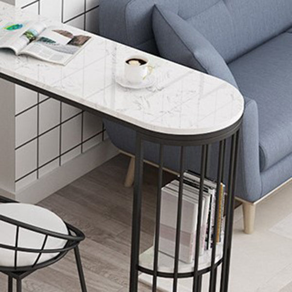 White Marble Bar Dining Table Glam Double Pedestal Bar Height Table Clearhalo 'Bar Furniture' 'Bar Tables' 'bar_tables' 'furn' 'furn_bar_tables' 'Furniture' 'Kitchen & Dining Furniture' 6162285