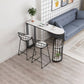 White Marble Bar Dining Table Glam Double Pedestal Bar Height Table Clearhalo 'Bar Furniture' 'Bar Tables' 'bar_tables' 'furn' 'furn_bar_tables' 'Furniture' 'Kitchen & Dining Furniture' 6162290