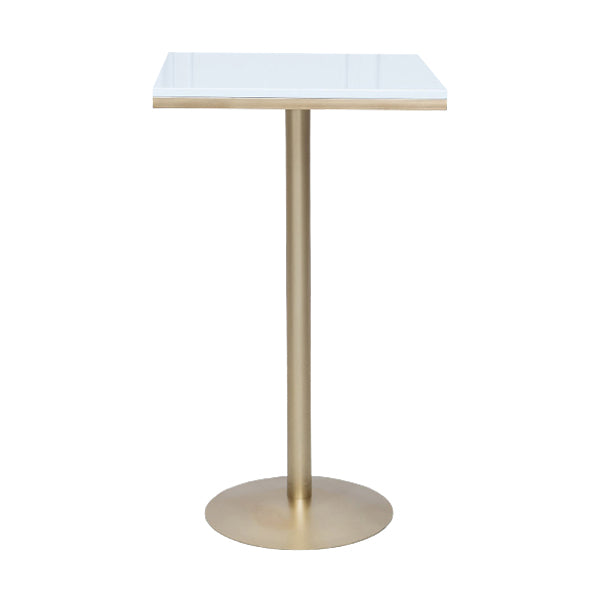 Bartisch aus massivem Holz, Gold- und Metallbasis, Bartisch für Küche, Wohnzimmer, Kaffeezimmer