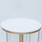 Bartisch aus massivem Holz, Gold- und Metallbasis, Bartisch für Küche, Wohnzimmer, Kaffeezimmer