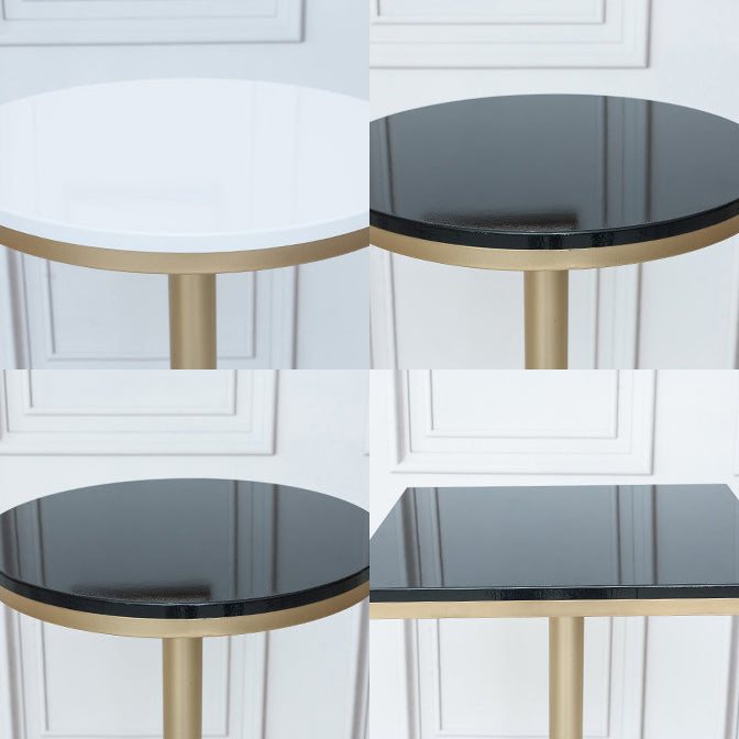 Bartisch aus massivem Holz, Gold- und Metallbasis, Bartisch für Küche, Wohnzimmer, Kaffeezimmer