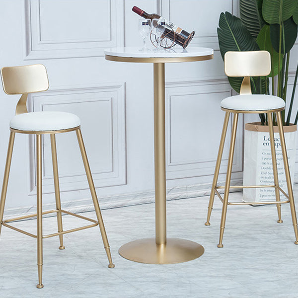 Bartisch aus massivem Holz, Gold- und Metallbasis, Bartisch für Küche, Wohnzimmer, Kaffeezimmer