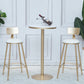 Bartisch aus massivem Holz, Gold- und Metallbasis, Bartisch für Küche, Wohnzimmer, Kaffeezimmer