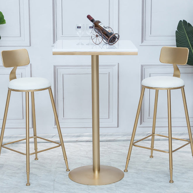 Bartisch aus massivem Holz, Gold- und Metallbasis, Bartisch für Küche, Wohnzimmer, Kaffeezimmer
