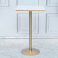 Bartisch aus massivem Holz, Gold- und Metallbasis, Bartisch für Küche, Wohnzimmer, Kaffeezimmer