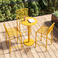 Modern Round Metal Bar Table Dining Table - 23.6" L x 23.6" W x 41.3" H Yellow Without Chairs Clearhalo 'Bar Furniture' 'Bar Tables' 'bar_tables' 'furn' 'furn_bar_tables' 'Furniture' 'Kitchen & Dining Furniture' 6162374