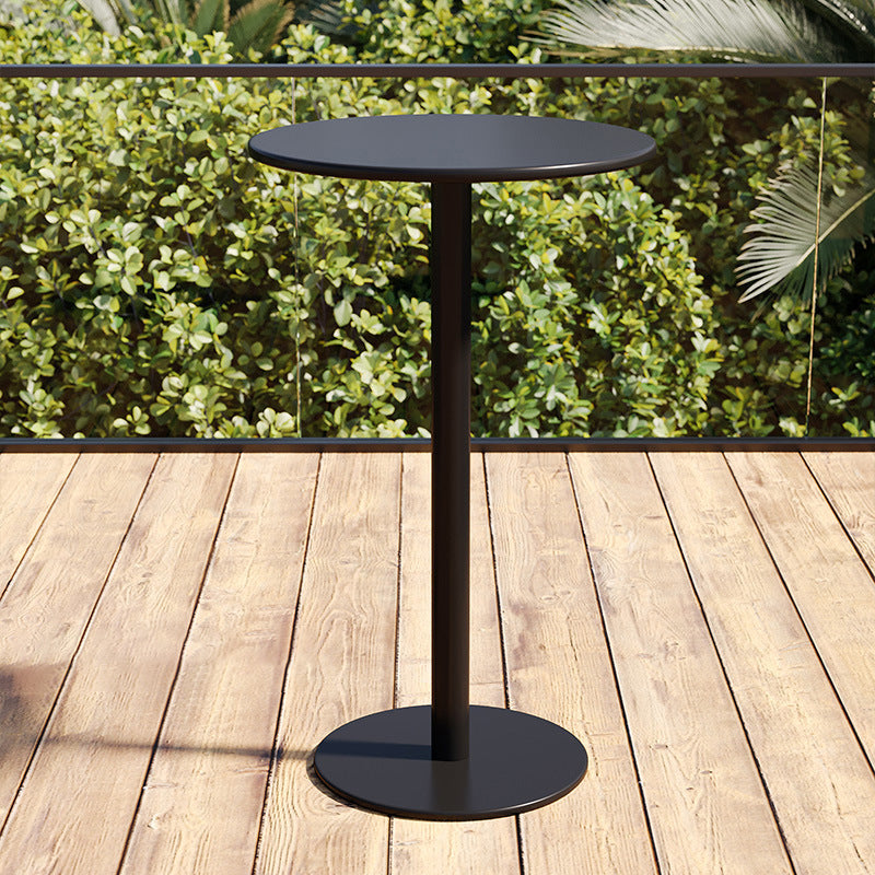 Modern Round Metal Bar Table Dining Table - 23.6" L x 23.6" W x 41.3" H Clearhalo 'Bar Furniture' 'Bar Tables' 'bar_tables' 'furn' 'furn_bar_tables' 'Furniture' 'Kitchen & Dining Furniture' 6162382