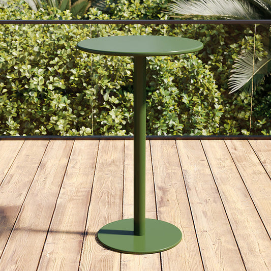 Modern Round Metal Bar Table Dining Table - 23.6" L x 23.6" W x 41.3" H Clearhalo 'Bar Furniture' 'Bar Tables' 'bar_tables' 'furn' 'furn_bar_tables' 'Furniture' 'Kitchen & Dining Furniture' 6162383