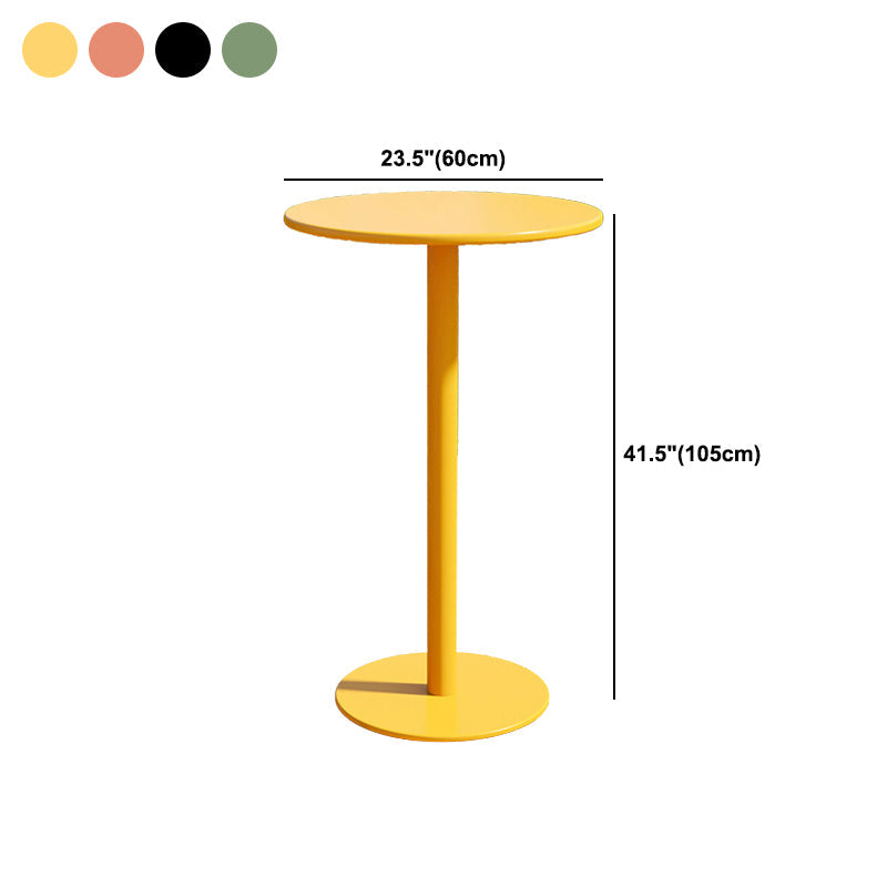 Modern Round Metal Bar Table Dining Table - 23.6" L x 23.6" W x 41.3" H Clearhalo 'Bar Furniture' 'Bar Tables' 'bar_tables' 'furn' 'furn_bar_tables' 'Furniture' 'Kitchen & Dining Furniture' 6162386