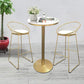 Glam Bar Dining Table Pedestal White Bistro Bar Table with Metal Base 21.7"L x 21.7"W x 41.3"H White Round Clearhalo 'Bar Furniture' 'Bar Tables' 'bar_tables' 'furn' 'furn_bar_tables' 'Furniture' 'Kitchen & Dining Furniture' 6162394
