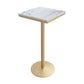 Glam Bar Dining Table Pedestal White Bistro Bar Table with Metal Base White-Gray Square Clearhalo 'Bar Furniture' 'Bar Tables' 'bar_tables' 'furn' 'furn_bar_tables' 'Furniture' 'Kitchen & Dining Furniture' 6162407
