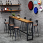 Industrial Solid Wood Bar Table Black and Metal Base Bar Table 70.9"L x 19.7"W x 41.3"H Without Chairs Clearhalo 'Bar Furniture' 'Bar Tables' 'bar_tables' 'furn' 'furn_bar_tables' 'Furniture' 'Kitchen & Dining Furniture' 6162418