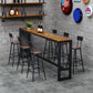 Industrial Solid Wood Bar Table Black and Metal Base Bar Table Clearhalo 'Bar Furniture' 'Bar Tables' 'bar_tables' 'furn' 'furn_bar_tables' 'Furniture' 'Kitchen & Dining Furniture' 6162423