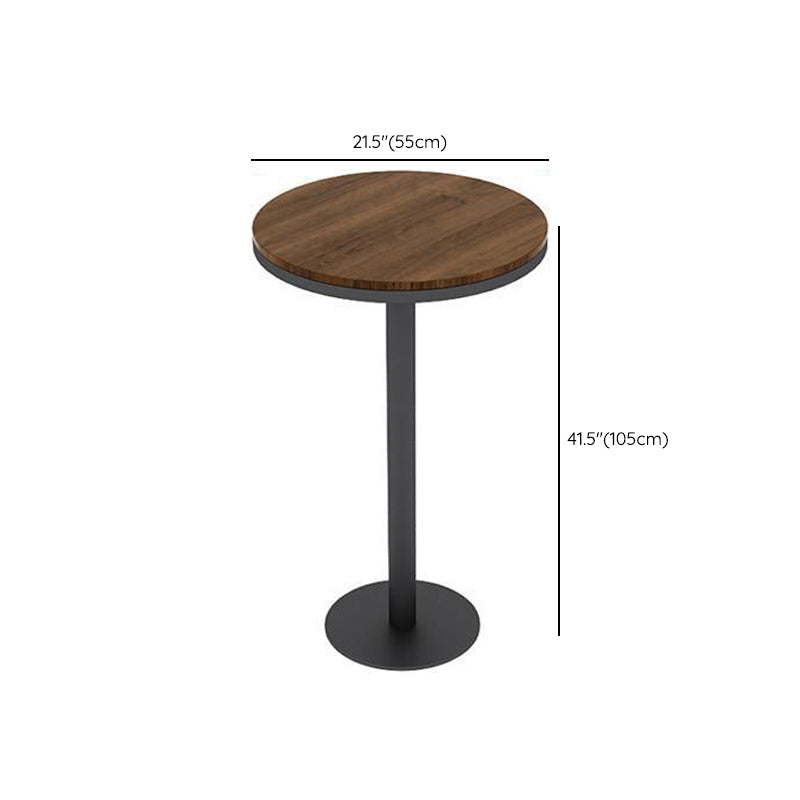 Industrial Solid Wood Bar Table Black and Metal Base Bar Table Clearhalo 'Bar Furniture' 'Bar Tables' 'bar_tables' 'furn' 'furn_bar_tables' 'Furniture' 'Kitchen & Dining Furniture' 6162425