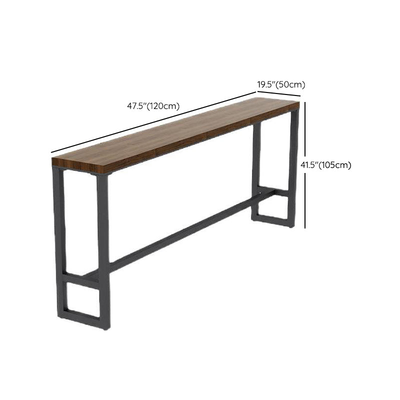 Industrial Solid Wood Bar Table Black and Metal Base Bar Table Clearhalo 'Bar Furniture' 'Bar Tables' 'bar_tables' 'furn' 'furn_bar_tables' 'Furniture' 'Kitchen & Dining Furniture' 6162427
