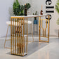 Faux Marble Bistro Table 2-shelf Rectangle Bar Height Cocktail Table with Metal Base Clearhalo 'Bar Furniture' 'Bar Tables' 'bar_tables' 'furn' 'furn_bar_tables' 'Furniture' 'Kitchen & Dining Furniture' 6162442