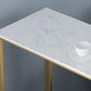 Glam Rectangle Pub Table 3-shelf Faux Marble Bar Height Table with Metal Base Clearhalo 'Bar Furniture' 'Bar Tables' 'bar_tables' 'furn' 'furn_bar_tables' 'Furniture' 'Kitchen & Dining Furniture' 6162481
