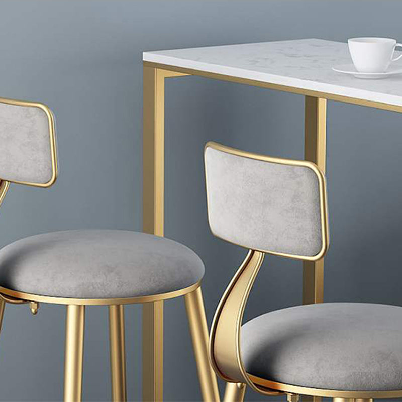 Glam Rectangle Pub Table 3-shelf Faux Marble Bar Height Table with Metal Base Clearhalo 'Bar Furniture' 'Bar Tables' 'bar_tables' 'furn' 'furn_bar_tables' 'Furniture' 'Kitchen & Dining Furniture' 6162482