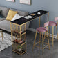 Glam Rectangle Pub Table 3-shelf Faux Marble Bar Height Table with Metal Base Clearhalo 'Bar Furniture' 'Bar Tables' 'bar_tables' 'furn' 'furn_bar_tables' 'Furniture' 'Kitchen & Dining Furniture' 6162483