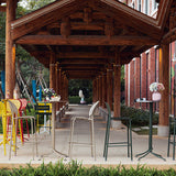 Industrial Outdoor Bar Height Table Metal Bar Table with Pedestal Clearhalo 'Bar Furniture' 'Bar Tables' 'bar_tables' 'furn' 'furn_bar_tables' 'Furniture' 'Kitchen & Dining Furniture' 6162509