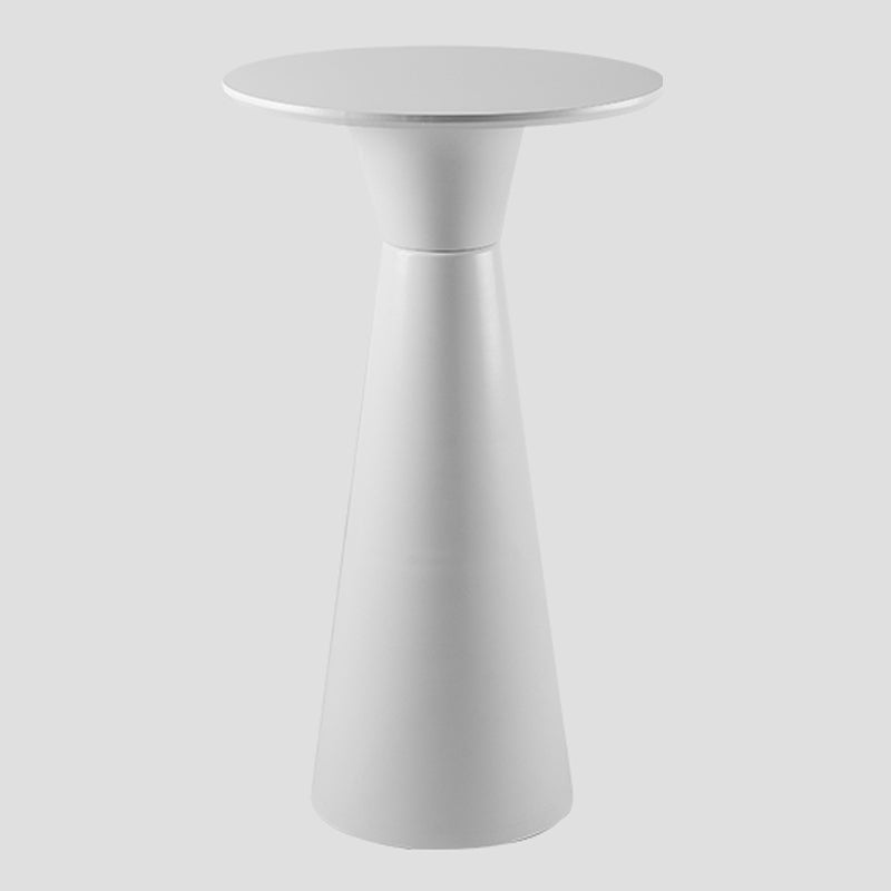 Contemporary Round Bar Height Table Metal Base Bar Table in Black and White 23.5"L x 23.5"W x 40.9"H White Clearhalo 'Bar Furniture' 'Bar Tables' 'bar_tables' 'furn' 'furn_bar_tables' 'Furniture' 'Kitchen & Dining Furniture' 6162521