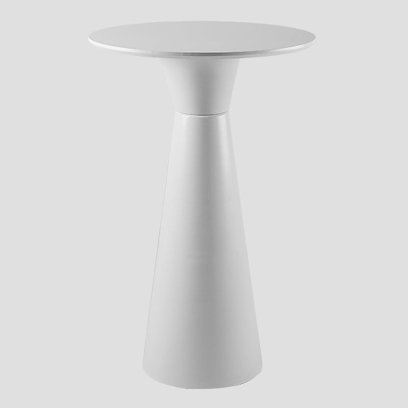 Contemporary Round Bar Height Table Metal Base Bar Table in Black and White 27.5"L x 27.5"W x 40.9"H White Clearhalo 'Bar Furniture' 'Bar Tables' 'bar_tables' 'furn' 'furn_bar_tables' 'Furniture' 'Kitchen & Dining Furniture' 6162524