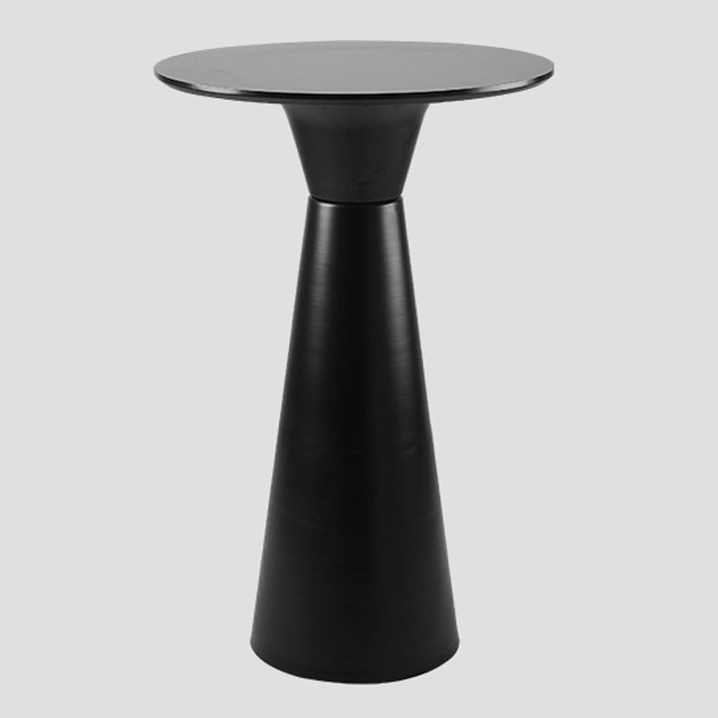 Contemporary Round Bar Height Table Metal Base Bar Table in Black and White 27.5"L x 27.5"W x 40.9"H Black Clearhalo 'Bar Furniture' 'Bar Tables' 'bar_tables' 'furn' 'furn_bar_tables' 'Furniture' 'Kitchen & Dining Furniture' 6162526