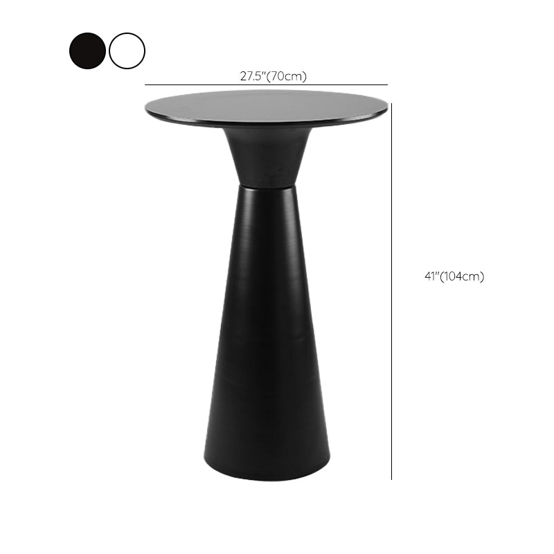 Contemporary Round Bar Height Table Metal Base Bar Table in Black and White Clearhalo 'Bar Furniture' 'Bar Tables' 'bar_tables' 'furn' 'furn_bar_tables' 'Furniture' 'Kitchen & Dining Furniture' 6162534