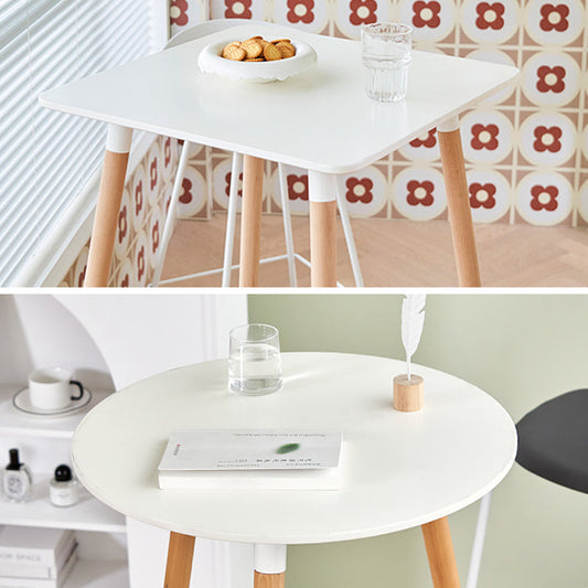Beech Solid Wood Legs Bar Table Glam Round and Square Bar Table