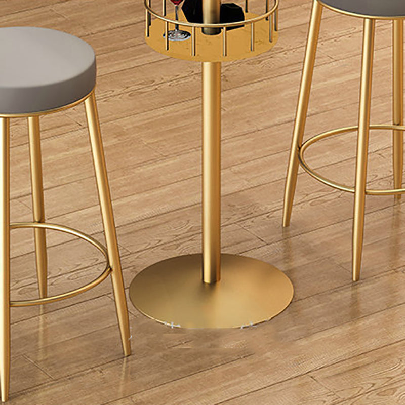 Pedestal Pub Table Glam Style Bar Table for Indoor and Breakroom Clearhalo 'Bar Furniture' 'Bar Tables' 'bar_tables' 'furn' 'furn_bar_tables' 'Furniture' 'Kitchen & Dining Furniture' 6162640