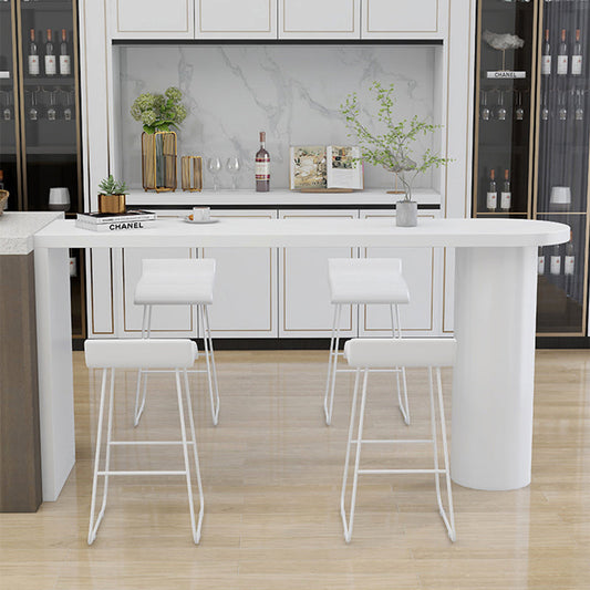 Modern Bar Table Rectangle Solid Wood Dining Table for Kitchen Living Room Coffee Room