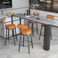 Modern Bar Table Sintered Stone Dining Table for Kitchen Living Room Coffee Room 63"L x 15.7"W x 41.3"H Black Gray Clearhalo 'Bar Furniture' 'Bar Tables' 'bar_tables' 'furn' 'furn_bar_tables' 'Furniture' 'Kitchen & Dining Furniture' 6162688