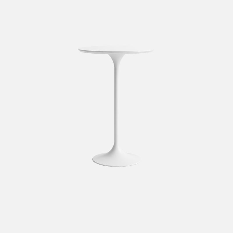 Contemporary Round Bar Height Table Metal Pedestal Bar Table for Cafe and Breakroom White Clearhalo 'Bar Furniture' 'Bar Tables' 'bar_tables' 'furn' 'furn_bar_tables' 'Furniture' 'Kitchen & Dining Furniture' 6162794