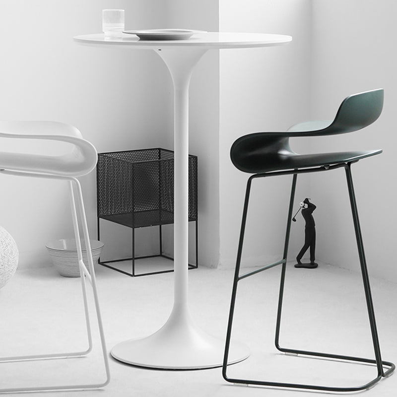Contemporary Round Bar Height Table Metal Pedestal Bar Table for Cafe and Breakroom Clearhalo 'Bar Furniture' 'Bar Tables' 'bar_tables' 'furn' 'furn_bar_tables' 'Furniture' 'Kitchen & Dining Furniture' 6162804