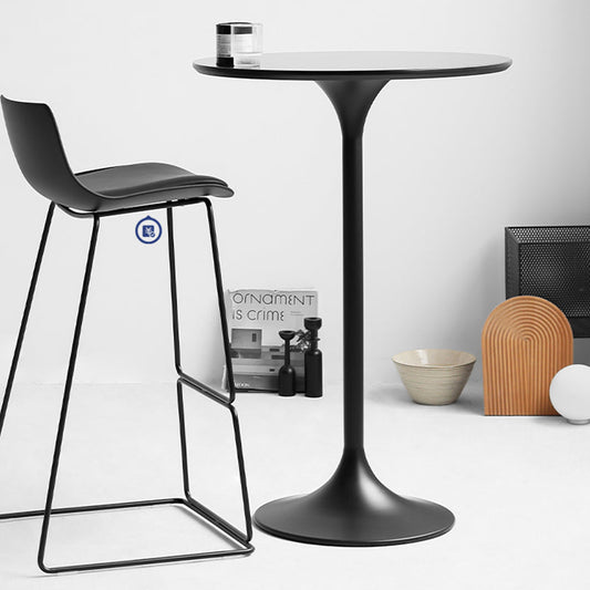 Contemporary Round Bar Height Table Metal Pedestal Bar Table for Cafe and Breakroom Clearhalo 'Bar Furniture' 'Bar Tables' 'bar_tables' 'furn' 'furn_bar_tables' 'Furniture' 'Kitchen & Dining Furniture' 6162808