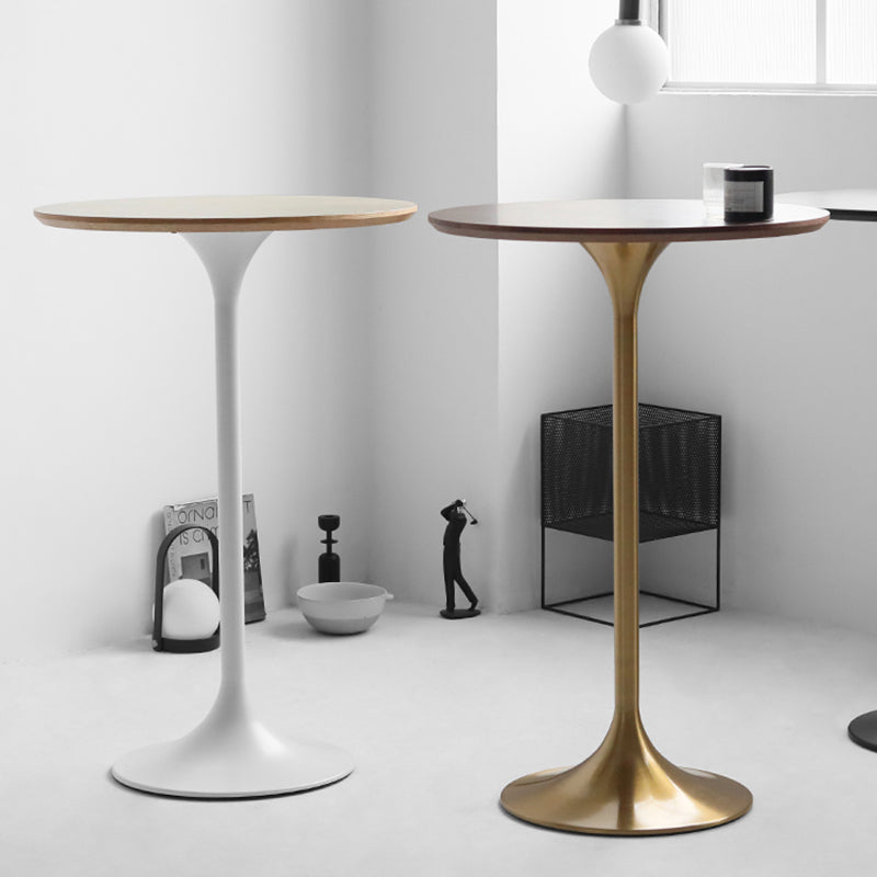 Contemporary Round Bar Height Table Metal Pedestal Bar Table for Cafe and Breakroom Clearhalo 'Bar Furniture' 'Bar Tables' 'bar_tables' 'furn' 'furn_bar_tables' 'Furniture' 'Kitchen & Dining Furniture' 6162809