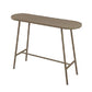 Modern Oval Pub Table Metal Bar Height Table with Footrest for Outdoor Khaki Without Chairs Clearhalo 'Bar Furniture' 'Bar Tables' 'bar_tables' 'furn' 'furn_bar_tables' 'Furniture' 'Kitchen & Dining Furniture' 6162880