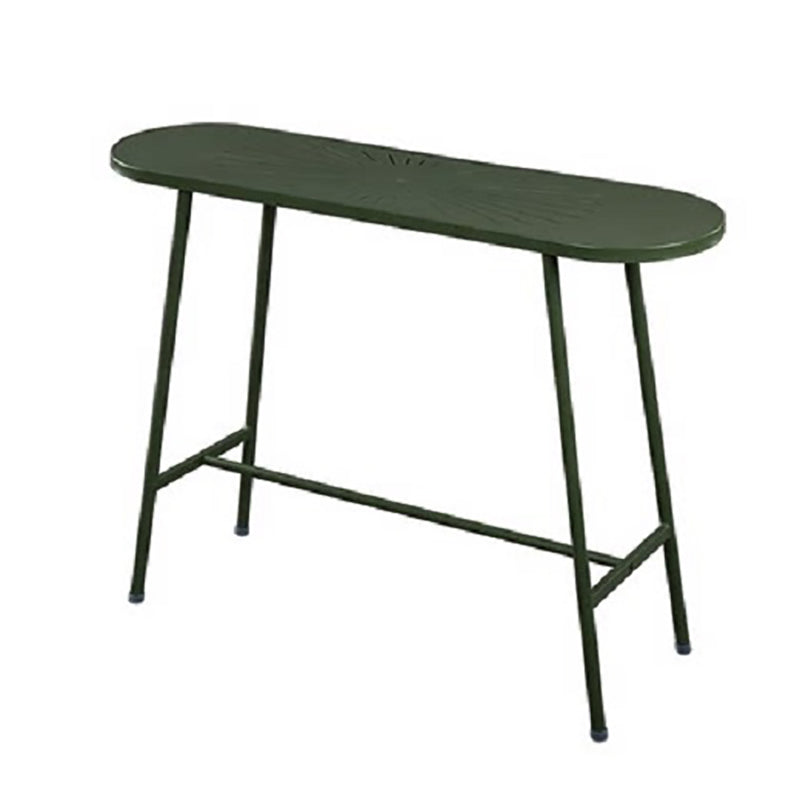 Modern Oval Pub Table Metal Bar Height Table with Footrest for Outdoor Green Without Chairs Clearhalo 'Bar Furniture' 'Bar Tables' 'bar_tables' 'furn' 'furn_bar_tables' 'Furniture' 'Kitchen & Dining Furniture' 6162883