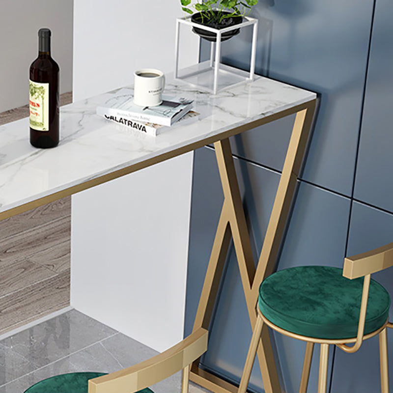 Modern Stone Bar Table Dining Table with Storage Shelves for Kitchen Living Room Clearhalo 'Bar Furniture' 'Bar Tables' 'bar_tables' 'furn' 'furn_bar_tables' 'Furniture' 'Kitchen & Dining Furniture' 6162902