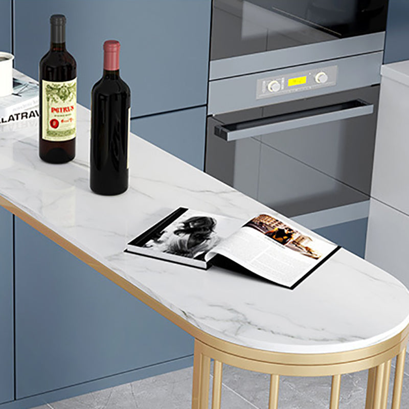 Modern Stone Bar Table Dining Table with Storage Shelves for Kitchen Living Room Clearhalo 'Bar Furniture' 'Bar Tables' 'bar_tables' 'furn' 'furn_bar_tables' 'Furniture' 'Kitchen & Dining Furniture' 6162903