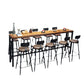 Table de bar industrielle Table de pub rectangulaire en bois massif pour l'intérieur