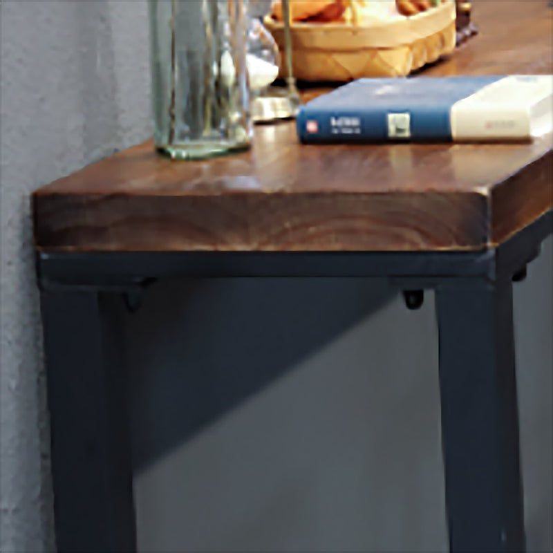 Table de bar industrielle Table de pub rectangulaire en bois massif pour l'intérieur