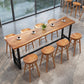 Rectangle Solid Wood Bar Table Trestle Base Dining Table for Kitchen Living Room 78.7"L x 13.8"W x 41.3"H Without Chairs Clearhalo 'Bar Furniture' 'Bar Tables' 'bar_tables' 'furn' 'furn_bar_tables' 'Furniture' 'Kitchen & Dining Furniture' 6162928