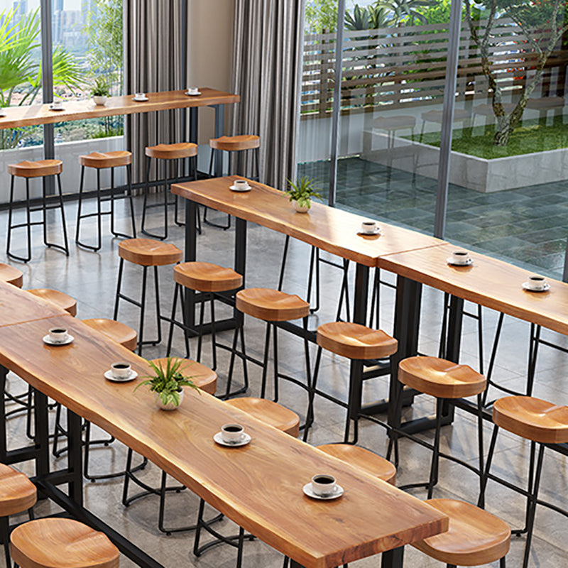 Rectangle Solid Wood Bar Table Trestle Base Dining Table for Kitchen Living Room Clearhalo 'Bar Furniture' 'Bar Tables' 'bar_tables' 'furn' 'furn_bar_tables' 'Furniture' 'Kitchen & Dining Furniture' 6162932