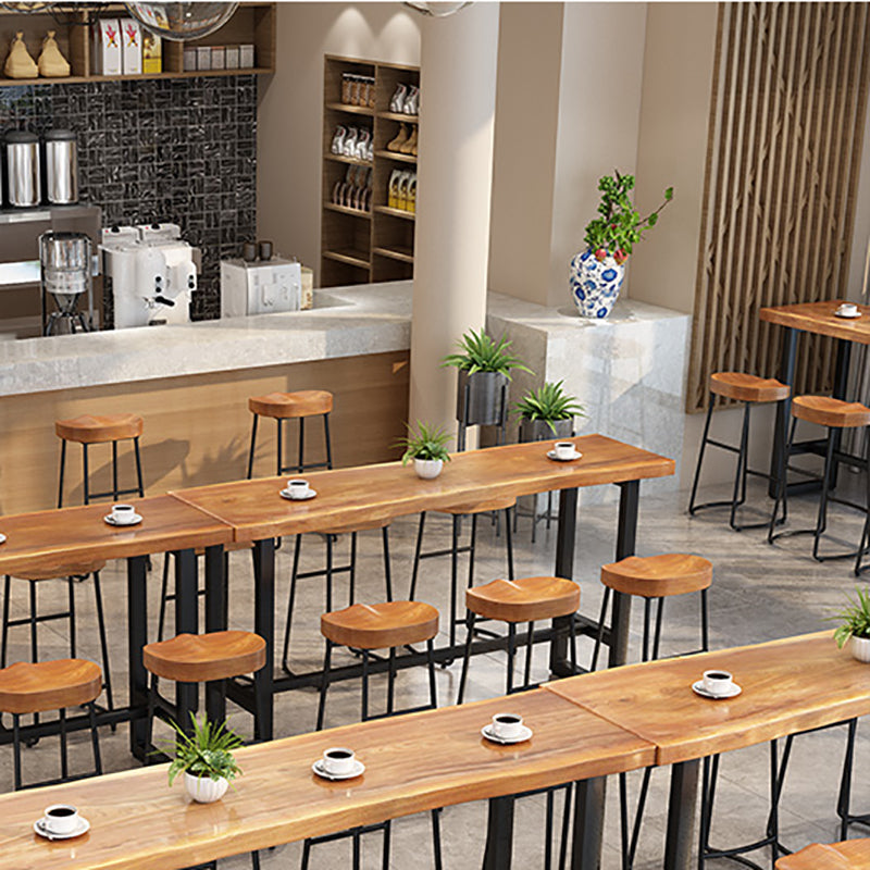 Rectangle Solid Wood Bar Table Trestle Base Dining Table for Kitchen Living Room Clearhalo 'Bar Furniture' 'Bar Tables' 'bar_tables' 'furn' 'furn_bar_tables' 'Furniture' 'Kitchen & Dining Furniture' 6162933