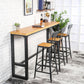 Industrial Style Bar Table Solid Wood Rectangle Pub Table for Indoor