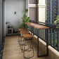 Mesa de Bar moderna, mesa de Pub de madera maciza de hierro negro con pedestal doble para Patio