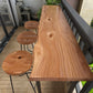 Mesa de Bar moderna, mesa de Pub de madera maciza de hierro negro con pedestal doble para Patio
