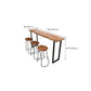Mesa de Bar moderna, mesa de Pub de madera maciza de hierro negro con pedestal doble para Patio